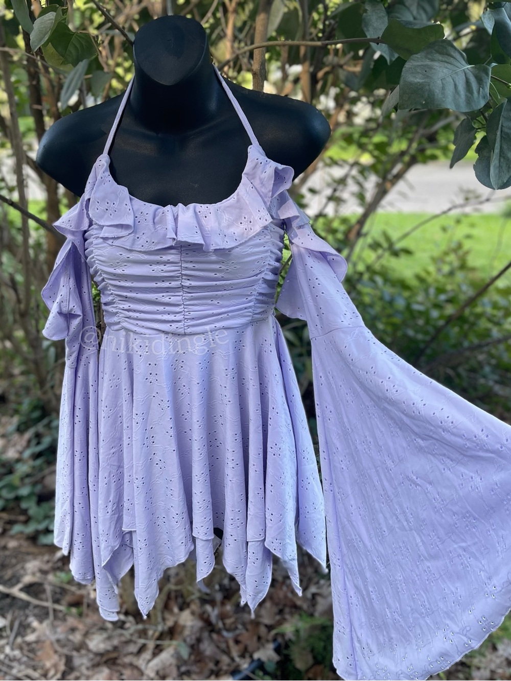 $79 NEW Dolls Kill Sugar Thrillz Eyelet F Fairies Delight Riffled Fairy Dress S